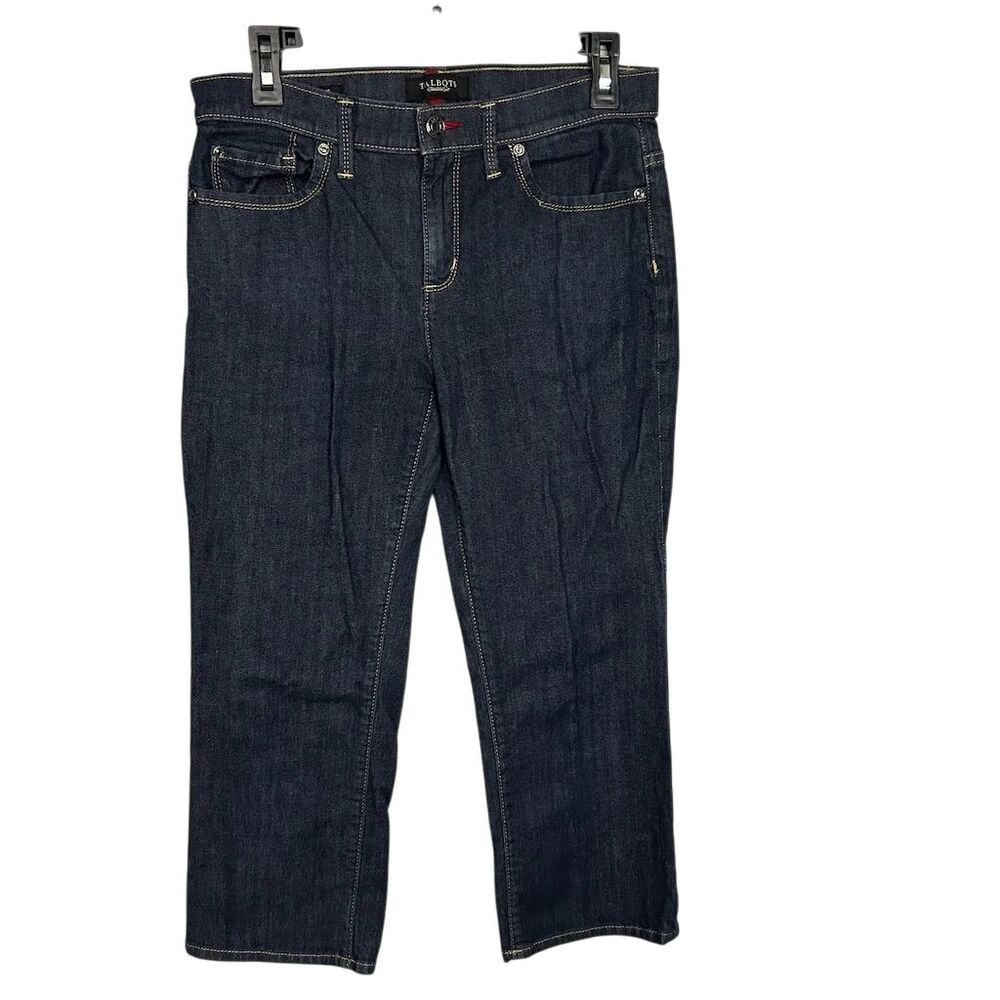 Talbots Women's Size 4 Blue Straight Leg Capri Jeans Dark Wash
